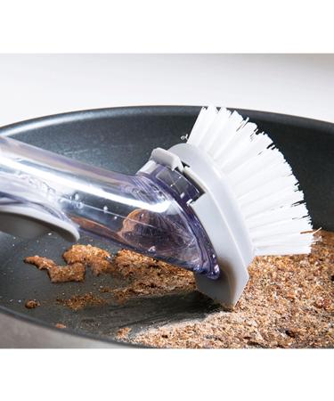 Camidy Dish Brush with Soap Dispenser Dish Cleaning Scrubber with Replaceable Sponge Handle for Household Usage Kitchen Sink Pot Pan Large Glass Cup - Buy Online on GoSupps.com