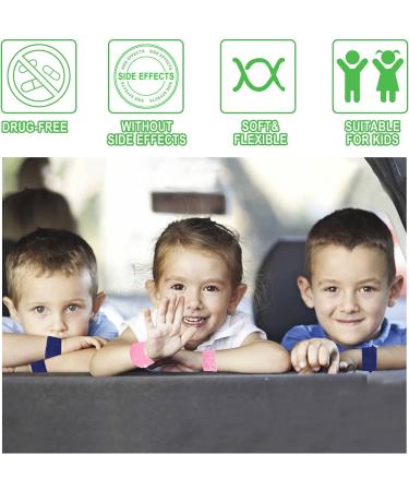 LYJEE Motion Sickness Bands for Kids - Travel & Sea Sickness Relief Wristbands - Anti-Nausea Pink & Blue 2 Pair - Buy Online on GoSupps.com