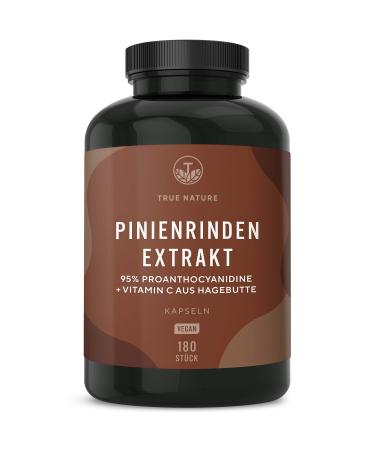 Pine bark extract capsules high -dose - 660mg for 180 days - pine bark extract with 32% OPC + natural vitamin C - Premium: French sea jaw - laboratory test & without additives - True Nature  - Buy Online on GoSupps.com