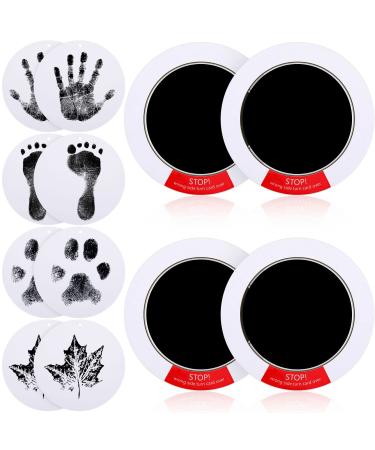 14 Pcs Paw Print Kit Ink Pad for Pet Dog Baby Hand Foot Prints Inkless Clean Touch Ink Pad with 4 Pcs Paw Print Ink Pads and 10 Pcs Imprint Cards Family Memory Gift (Black)