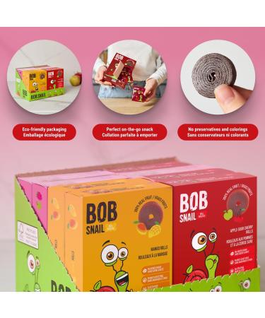 Bob Snail Healthy Snacks Sweet & Sour Family Pack - Fruit Rolls with Mango Raspberry & Cherry Candy box Fruit Snacks All Natural Healthy Snacks for kids No Added Sugar 80 pcs Pack / 800 gram candy bulk Mango Raspberry Cherry - Buy Online on GoSupps.com