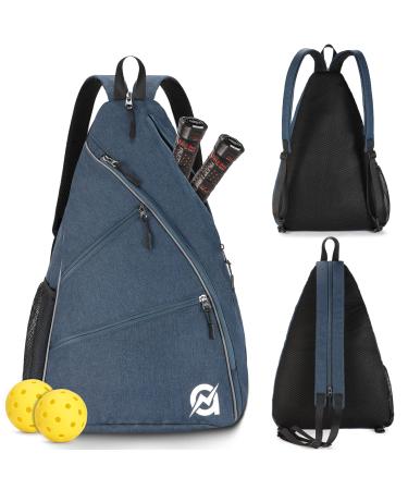 A11N Pickleball Bag, Reversible Crossbody Sling Bag/Backpack for Women Men Navy