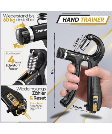Strabozz Hand Trainer Set - Adjustable Forearm & Finger Gripper for Strength Training | 5-Piece Fitness Grip Trainer for Improved Hand & Forearm Strength - Buy Online on GoSupps.com