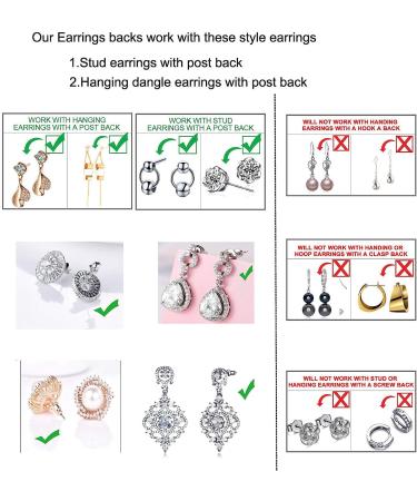 6 Pairs Adjustable Earring Lifters | Hypoallergenic Secure Backs | 18K Gold Plated & Sterling Silver | Heart, Crown, Clover Styles - Buy Online on GoSupps.com