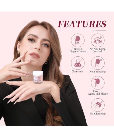 Saviland Acrylic Nail Kit - Complete Set for Nail Extension and Application | Acrylic Powder, Liquid, Nail File, Forms | Ideal for Beginners & Home Salon Use | Clear, Pink, White Shades -03 - Buy Online on GoSupps.com