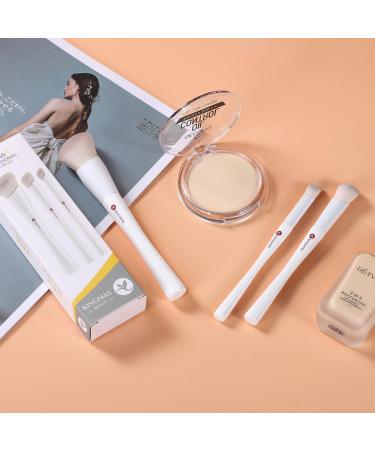 KINGMAS Angled Mini Concealer Brush | Kabuki Makeup Brush for Under Eye Contour Liquid Cream Powder | White Blending & Buffing Tool - Buy Online on GoSupps.com