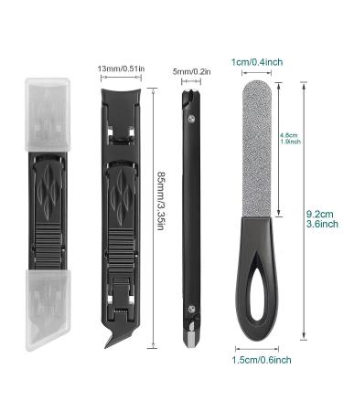 VOGARB Portable Nail Clippers for Thick Nails - Ultra Slim Folding Design with Safety Lock and File - Double Head Curved Trimmer for Toenail and Fingernail - Wide Jaw Opening Cutter (Black) - Buy Online on GoSupps.com