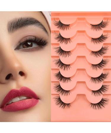 7 Pairs Fluffy Half Eyelashes Cat Eye 15 mm Short Cat Eyes Artificial Eyelashes Natural Look 1/2 Corner False Eyelashes Set 3/4 Corner Eyelashes Reusable Lightweight Makeup Eyelashes (ZF05) 7p-HF-ZF05 - Buy Online on GoSupps.com