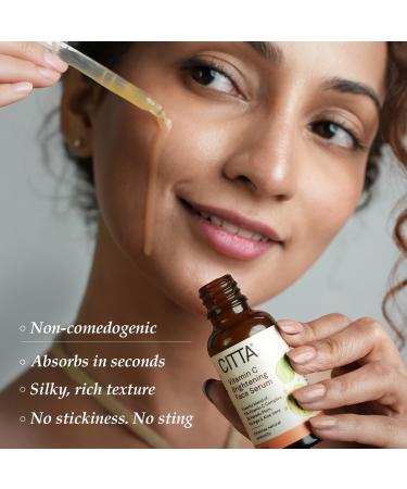CAVITA 12% Vitamin C Brightening Face Serum For Oily Combination & Acne-Prone Skin With Hyaluronic Acid Promotes Glowing Skin Fights Dark Spots Pigmentation Dermatologically Tested 30ml - Buy Online on GoSupps.com
