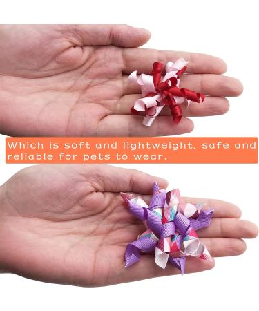 Pet Show 10 Pairs Small Dog Hair Bows with Rubber Bands - Floral Style Grooming Supplies for Yorkie, Cat, Puppies | Bowknot Hair Accessories Set - Buy Online on GoSupps.com
