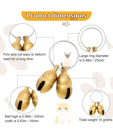 Handmade Peanut-Shaped Pet Tracker Bell - Vintage Metal Cat & Dog Collar Accessories with 4 Pendants | International Shipping Available - Buy Online on GoSupps.com