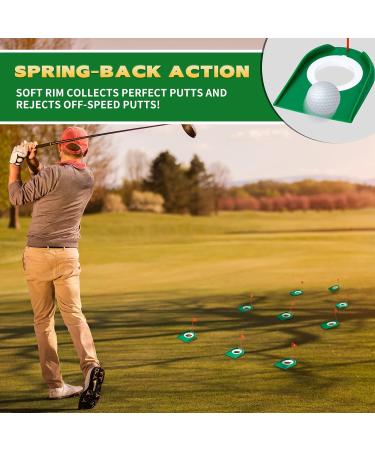 9 Pack Golf Putting Cup and Flag Set | Indoor Outdoor Training Aids for Kids, Men, Women | Red Plastic Golf Hole Accessories - Buy Online on GoSupps.com