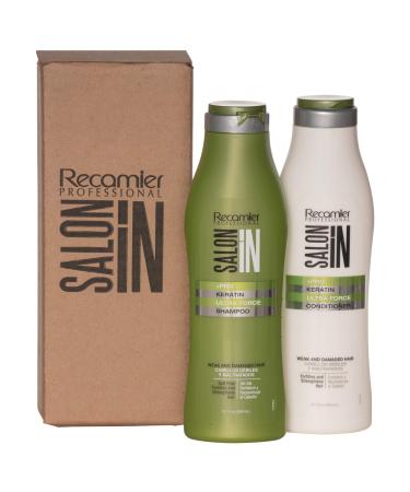 Recamier Saloon in Keratin Ultra Force Shampoo & Conditioner Set 10.5 Oz Sizes