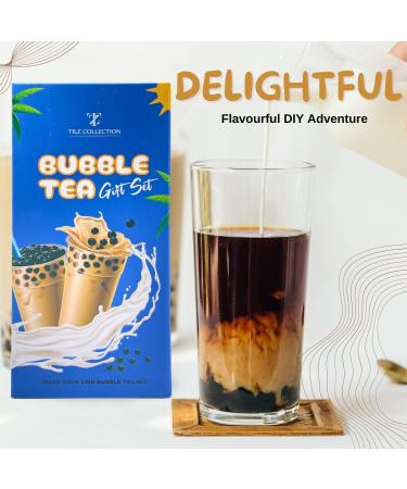 Bubble Tea Kit Gift Set - DIY Boba Tea Set with Tapioca Pearls, Milk Tea Powder, Glass Pint & Steel Straw - Buy Online on GoSupps.com