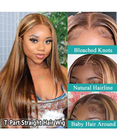 Dixtefo Highlight HD Transparent Lace Front Wig 16 | 9A Brazilian Straight + T-Part Closure | Pre Plucked 150% Density | Human Hair for Black Women - Buy Online on GoSupps.com