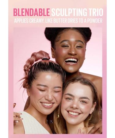 Kaja 3-in-1 Sculpting Trio Play Bento in Dolce Cappuccino + Lip Balm and Strawberry Ros Scrub Bundle - 0.4 Oz - Buy Online on GoSupps.com