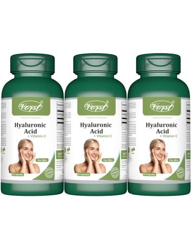 VORST Hyaluronic Acid for Skin 3 x 90 Capsules | Powder Pills | 3 Bottles 270 count (Pack of 1)