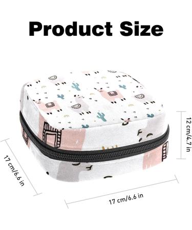 Alpaca Cactus Pattern Sanitary Napkin Storage Bag Menstrual Pad Bag Portable Menstrual Period Sanitary Pouch Zipper Tampons Collect Bags for Teen Girls Women Ladies Color 5 - Buy Online on GoSupps.com