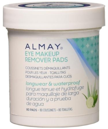 Almay Longwear & Waterproof Eye Makeup Remover Pads, 80 Count 80 Count (Pack of 1)
