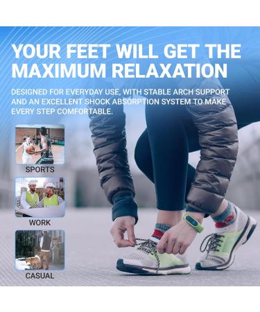 PCSSole Orthopedic Insoles for Flat Feet & Plantar Fasciitis | Comfortable Shoe Inserts for Men & Women | EU47-48 (30.5cm) Ideal for Work Leisure & Sports - Buy Online on GoSupps.com