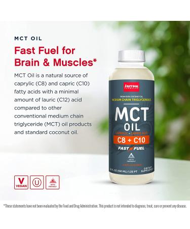 Jarrow Formulas MCT Oil - 20 fl oz | Pure Medium Chain Triglycerides for Energy - Buy Online on GoSupps.com
