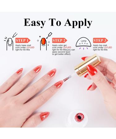 Imiti 15ml Red Glitter Gel Nail Polish - Soak Off UV LED Gel for DIY Nail Art | Best Manicure Starter Kit for Women & Girls - Buy Online on GoSupps.com