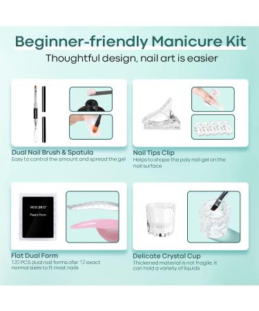 Modelones Slip Solution for Poly Nail Gel - Complete Anti-Stick Nail Extension Kit with Forms Tips Clips & Tools for DIY Nail Art at Home - Buy Online on GoSupps.com
