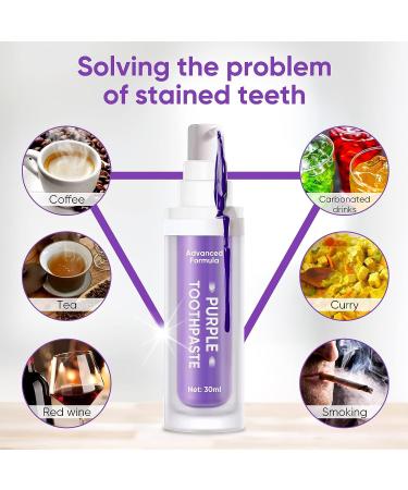 Purple Teeth Whitening Toothpaste - 30ml for Stain Removal and Whitening - Buy Online on GoSupps.com