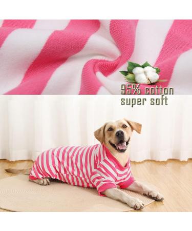Uadonile 95% Cotton Dog Pajamas, Thermal Jumpsuit for Small and Large Breeds - Pink Striped PJS | XS-XXXL Sizes Available - Buy Online on GoSupps.com