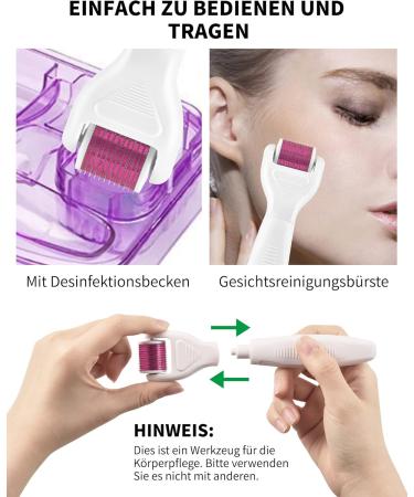 Zitfri 8-in-1 Derma Roller - Microneedling Tool for Body & Facial Care | Anti-Wrinkle Acne & Pregnancy Scar Treatment | Violet Jade Roller - Buy Online on GoSupps.com