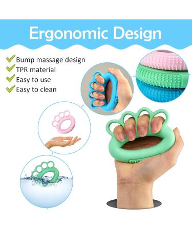 Hand Trainer Set - 3 Silicone Finger & Forearm Trainers for Muscle Building Climbing & Fitness (3 Colors) - Buy Online on GoSupps.com