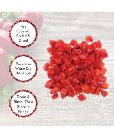 Roland Fire Roasted Diced Red Peppers 28oz Cans - Pack of 4 - Buy Online on GoSupps.com