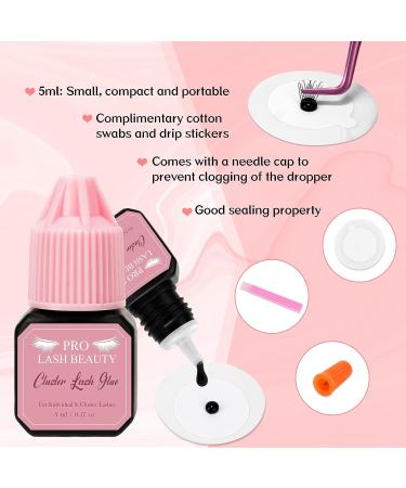 Cluster Lash Glue - Long Lasting Waterproof Adhesive for DIY Lash Extensions - 5ml Black - Buy Online on GoSupps.com