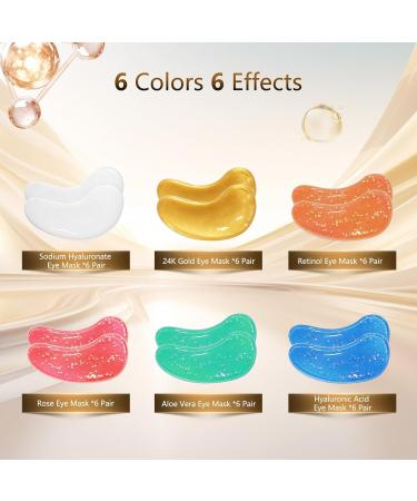 Under Eye Patches for Dark Circles & Puffy Eyes - 36 Pairs Golden Eye Masks with Retinol Collagen Hyaluronic Acid Aloe Vera - Best Eye Treatment for Men & Women - Buy Online on GoSupps.com