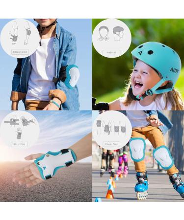 Aidy Kids Bike Helmet & Protective Gear Set - Adjustable for Boys & Girls | Blue | Ideal for Skateboarding, Cycling, Roller Skating | Knee Pads, Elbow Pads, Wrist Guards Included - Buy Online on GoSupps.com
