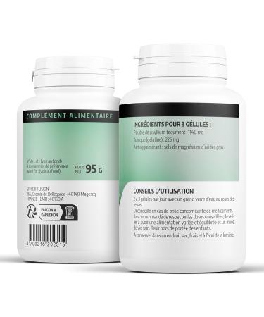 Psyllium Blond integuments 380 mg - 200 capsules - Buy Online on GoSupps.com