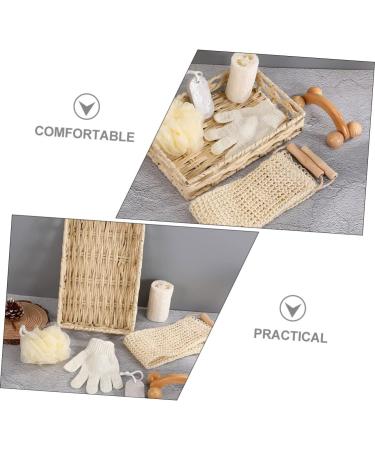 iplusmile Ensemble de Gommage Corporel et R pe Pieds 6 Pi ces Brosse de Bain en Bois Naturel Panier Rectangulaire 30x20x6 Cm Exfoliation Profonde pour Bain Soins Peau pour Femmes - Buy Online on GoSupps.com