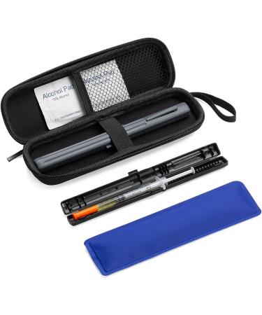 Buy Insulin Pen Refrigerator for Diabetes - Insulated Storage with Syringe Boxes & Ice Bags (Black) | International Shipping - Buy Online on GoSupps.com