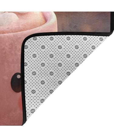 Flannel Carpet Cute Marshmallow Hot Chocolate Pattern 60 x 39 in Non-Slip Durable Suitable for Living Room and Office Bedroom - Buy Online on GoSupps.com