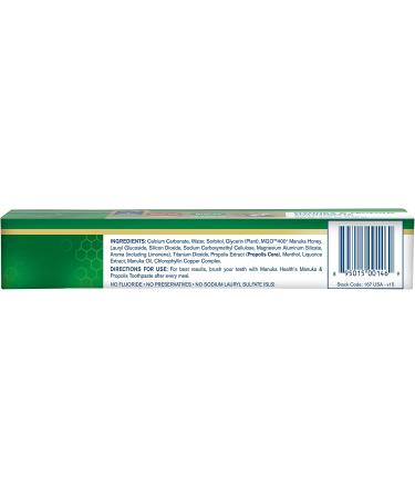 Manuka Health Manuka & Propolis Toothpaste with Manuka Oil - 3.53 oz (100g) for Natural Oral Care - Buy Online on GoSupps.com