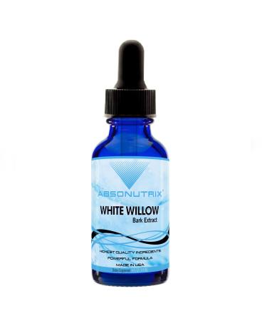 Absonutrix White Willow Bark Extract 590 mg 4 Fl Oz Drops 200 Servings Bioavailability Quick Absorption Potent Ingredients Cruelty-Free Products Third-Party Tested Non-GMO Made in USA