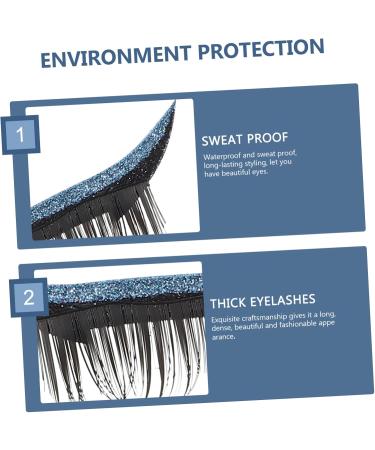 Balacoo 8 pairs Eyeshadow Shiny Long with Reusable Self-adhesive Face Make Lash Waterproof Makeup Liners 4x1.5cmx2pcs Bluex2pcs - Buy Online on GoSupps.com