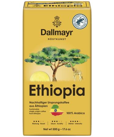 Dallmayr Ethiopia, Ground Coffee, Filter Coffee, Roasted Coffee, 100% Arabica, 500 g