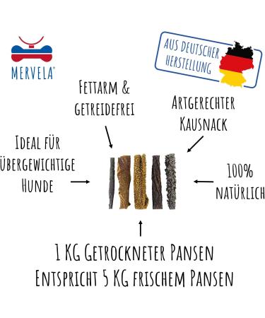 MERVELA 100% Natural Chewable Dog Treats Dog Snacks (Bovine Rumen 1000 Grams) - Buy Online on GoSupps.com