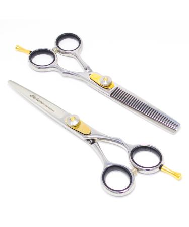 Equinox Professional Razor Edge Series - Hair Cutting and Thinning/Texturizing Scissors/Shears Set - 6.5 Inches - Stainless Steel