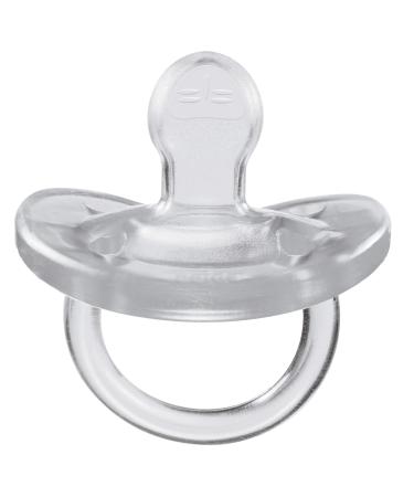 Chicco PhysioForma 100% Soft Silicone Pacifier 0-6m Clear Orthodontic Nipple BPA-Free 2-pack with Sterilizing Case - Buy Online on GoSupps.com