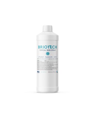BRIOTECH Topical Skin Spray, Pure HOCl, Hypochlorous Acid Facial Mist, Natural Saline Toner, Skin Care Relief for Bumps Scars & Blemishes, Tattoo & Piercing Aftercare, Sea Salt Cleansing Solution 32 Fl Oz (Pack of 1)