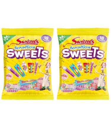 2 Pack x 173g - Scrumptious Sweets - Includes - Double Lollies - Refreshers - Drumsticks - Parma Violets - Fizzers - Love Hearts - Delicious Soft Gum Squashies - Delicious For family And Friends