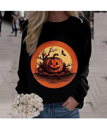 Halloween Costumes Printed Fashionable Casual Long Sleeved Zipper Round Neck Hoodies Sweater Tops Fleece Sweater Orange Small - Buy Online on GoSupps.com