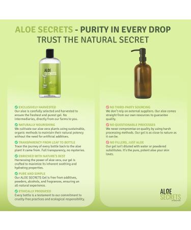 Pure Aloe Vera Gel 12oz - 100% Natural Vegan Highest Quality - California Grown for Face Skin Hair & Sunburn Relief - International Shipping Available - Buy Online on GoSupps.com